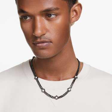 Collier Numina, Taille ronde, Blanc, Métal plaqué ruthénium - Swarovski, 5677987