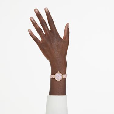 Ceas Illumina, Fabricat în Elveția, Brățară cu cristale, Roz, Finisaj în nuanță roz-aurie - Swarovski, 5678756