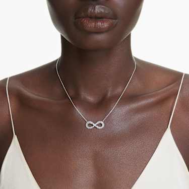 Hyperbola 鏈墜, Infinity, 白色, 鍍白金色 - Swarovski, 5679434