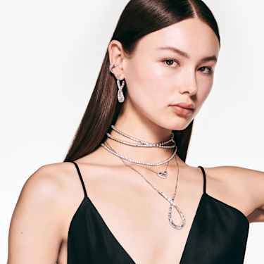 Hyperbola 鏈墜, 混合式切割, Infinity, 白色, 鍍白金色 - Swarovski, 5679438