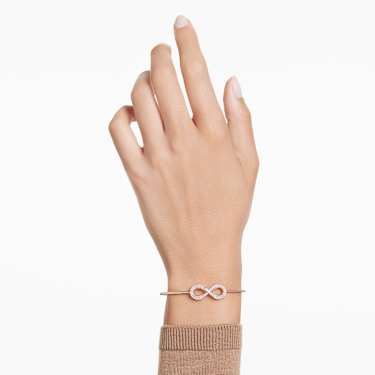 Hyperbola Armreif, Unendlichkeit, Weiß, Roségold-Legierungsschicht - Swarovski, 5679443