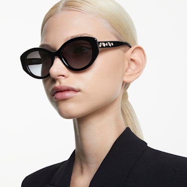 Sunglasses, Cat-eye shape, SK6005, Black - Swarovski, 5679527