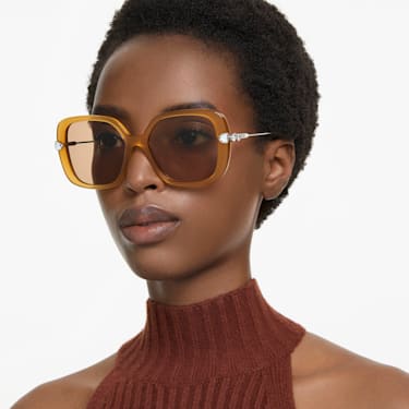 Sunglasses, Oversized, Square shape, SK6011, Brown - Swarovski, 5679528