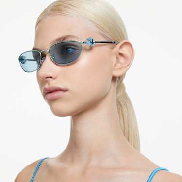 Sonnenbrille, Ovale Form, SK7010, Blau - Swarovski, 5679530