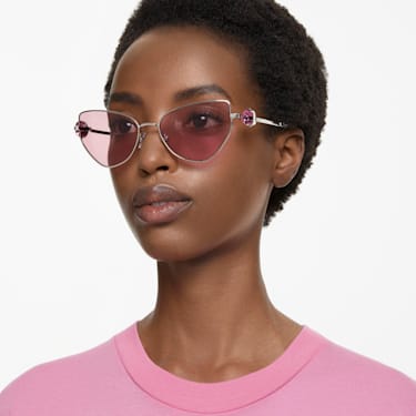 Sunglasses, Cat-eye shape, SK7003, Pink - Swarovski, 5679531