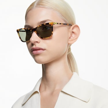 Sunglasses, Square shape, SK6004EL, Brown | Swarovski