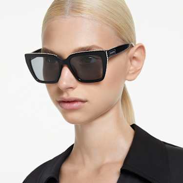 Sonnenbrille, Quadratische Form, SK6013, Schwarz - Swarovski, 5679551