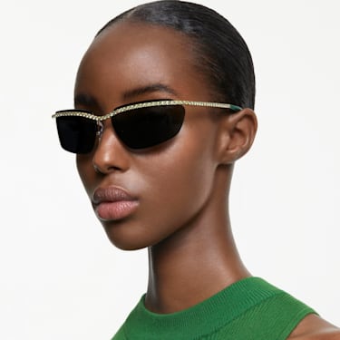 Sunglasses, Rectangular shape, SK7001, Black - Swarovski, 5679554