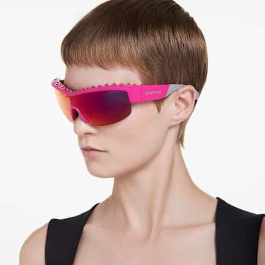 Occhiali da sole, Forma a mascherina, SK1126, Rosa - Swarovski, 5679555