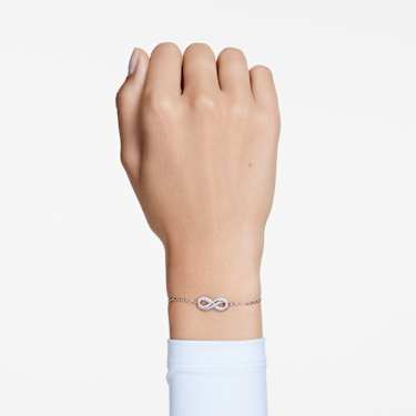 Pulsera Hyperbola, Símbolo del infinito, Blanca, Baño de rodio - Swarovski, 5679664