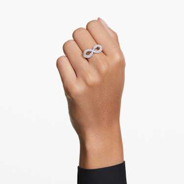 Hyperbola cocktail ring, Infinity, White, Rhodium plated - Swarovski, 5679697