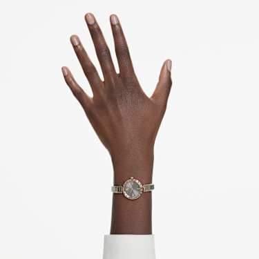 Matrix Bangle 手錶, 瑞士製造, 水晶錶鏈, 灰色, 玫瑰金色潤飾 - Swarovski, 5679887