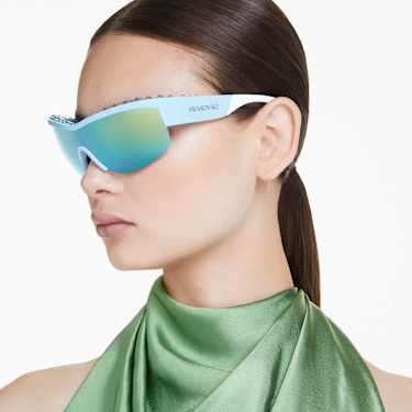Occhiali da sole, Forma a mascherina, SK1126, Blu - Swarovski, 5679899