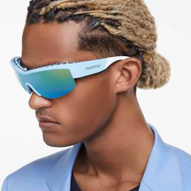 Gafas de sol, Forma de máscara, SK1126, Azules - Swarovski, 5679899