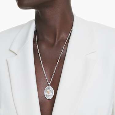 Pendentif Idyllia, Fleur, Jaune, Métal rhodié - Swarovski, 5679917