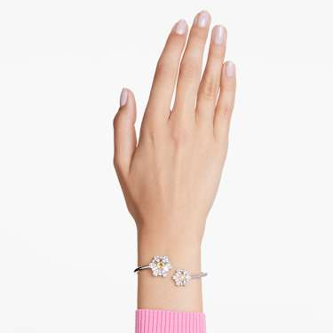 Idyllia 手鐲, 花朵, 黃色, 鍍白金色 - Swarovski, 5679936