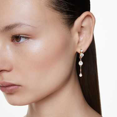 Pendants d'oreilles Imber, Taille ronde, Blanches, Doré à l’or 18 carats (750/1000) - Swarovski, 5680097