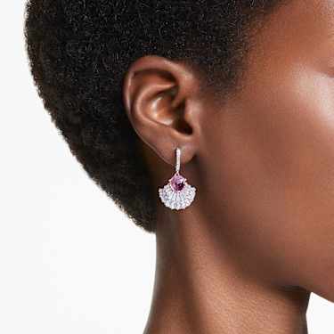 Pendants d'oreilles Idyllia, Tailles variées, Coquillage, Rose, Métal rhodié - Swarovski, 5680295