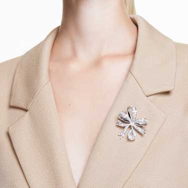 Hyperbola 브로치, 리본, 화이트, 로듐 플래팅 - Swarovski, 5680678