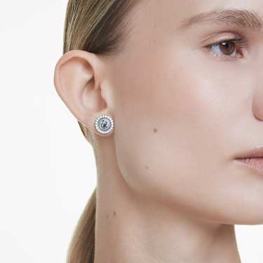 Swan Set, Kristallperle, Schwan, Grau, Rhodiniert - Swarovski, 5680875