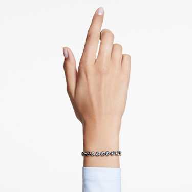 Imber Tennis 手鏈, 圓形切割, 黑色, 鍍黑鉻色 - Swarovski, 5682592