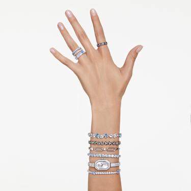 Imber Tennis 手鏈, 圓形切割, 黑色, 鍍黑鉻色 - Swarovski, 5682592