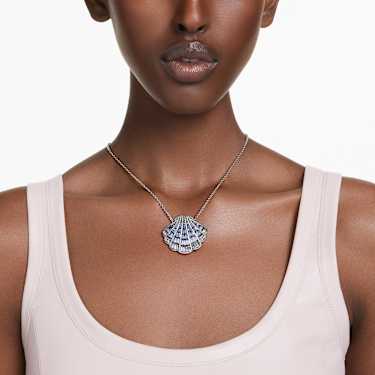 Idyllia Anhänger und Brosche, Muschel, Lang, Blau, Metallmix - Swarovski, 5683032