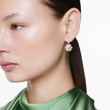 Idyllia 드롭 이어링, 꽃, 옐로우, 로듐 플래팅 - Swarovski, 5683243
