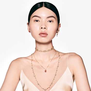 Constella 네크리스, 화이트, 골드 톤 플래팅 - Swarovski, 5683354