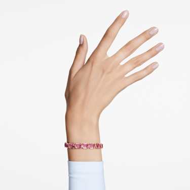 Millenia Tennis 브레이슬릿, 옥타곤 컷, 핑크, 골드 톤 플래팅 - Swarovski, 5683428