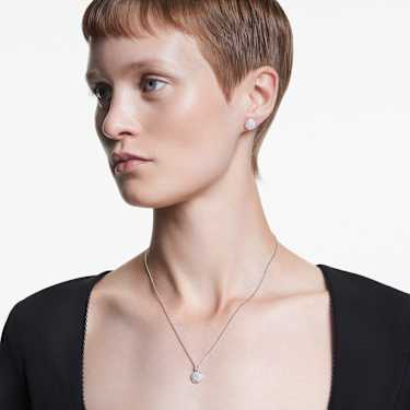 Σετ Sublima, Λευκό, Επιμετάλλωση ροδίου - Swarovski, 5683445
