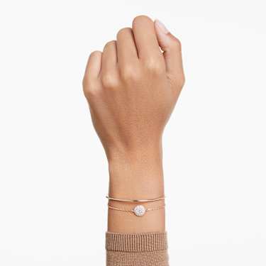 Pevný náramek Sublima, Bílý, Povrchová úprava z 18k růžového zlata - Swarovski, 5683452