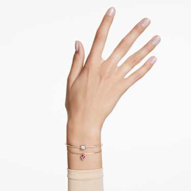 Chroma bangle, Heart, Red, 18K gold finish - Swarovski, 5683835