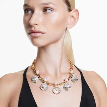Collar Idyllia, Crystal pearls, Concha de mar, Blanco, Baño tono oro - Swarovski, 5683941