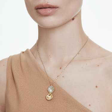 Idyllia Anhänger, Kristallperle, Muschel, Weiß, 18K Goldbeschichtet - Swarovski, 5683966