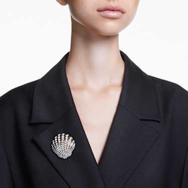 Idyllia brooch, Shell, White, Gold-tone plated - Swarovski, 5683967
