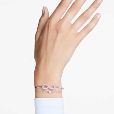 Hyperbola 手鐲, Infinity, 白色, 鍍白金色 - Swarovski, 5684049