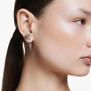 Pendants d'oreilles Idyllia, Design asymétrique, Coupe ronde, Coquillage, Blanches, Finition mix de métal - Swarovski, 5684082
