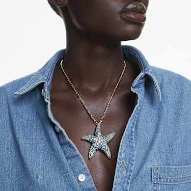 Idyllia pendant and brooch, Crystal pearls, Starfish, Multicoloured, Gold-tone plated - Swarovski, 5684168