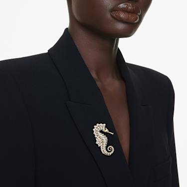 Idyllia 펜던트, 크리스털 펄, 해마, 핑크, 로즈 래커 처리 - Swarovski, 5684233