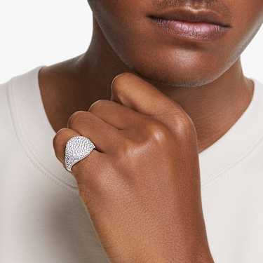 Koktajl prstan Sublima, Bel, Prevleka iz rodija - Swarovski, 5684245