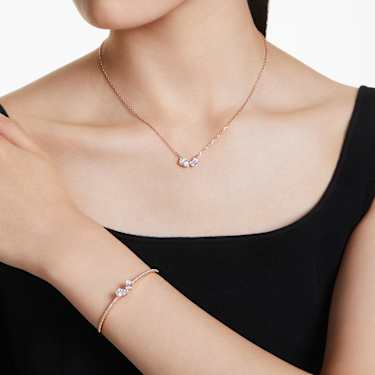 Mesmera set, Mixed cuts, White, Rose gold-tone plated by SWAROVSKI