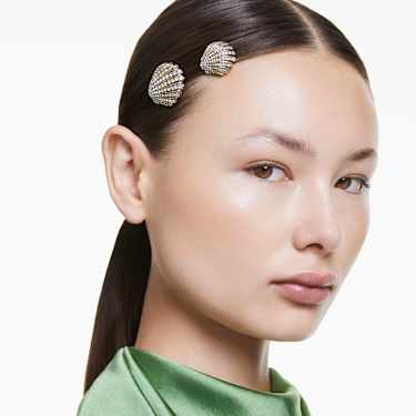 Idyllia hair pin, Set (2), Shell, White, Mixed metal finish - Swarovski, 5686437