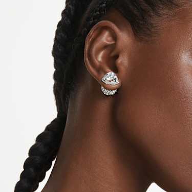 Uhančki Lucent, Pavé, Krogla, Beli, Prevleka iz rodija - Swarovski, 5686483
