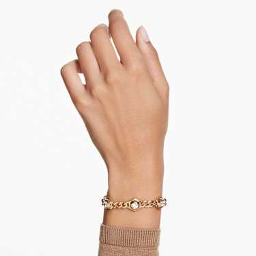 Braccialetto Numina, Taglio Round, Bianco, Placcato color oro - Swarovski, 5687701