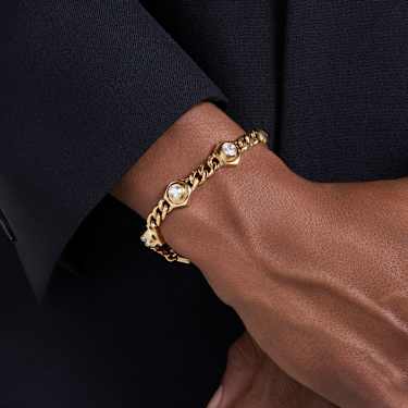 Numina สร้อยข้อมือ, เจียระไนทรงกลม, ขาว, เคลือบโทนสีทอง - Swarovski, 5687701