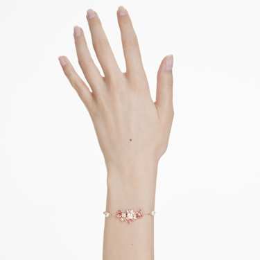 Gema Bileklik, Kristal inci, Karışık kesimler, Çiçek, Pembe, 18k altın rengi yüzey - Swarovski, 5688488