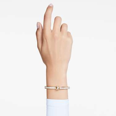 Numina 뱅글, 라운드 컷, 화이트, 골드 톤 플래팅 - Swarovski, 5688492