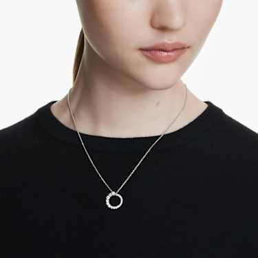 Matrix 펜던트, 크리스털 펄, 라운드 컷, 화이트, 로듐 플래팅 - Swarovski, 5688751