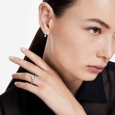 Pierścionek Galaxy, Zestaw (2), Diamenty laboratoryjne 1,4 karata, Kształty różnorodne, 18K białe złoto - Swarovski, 5688856